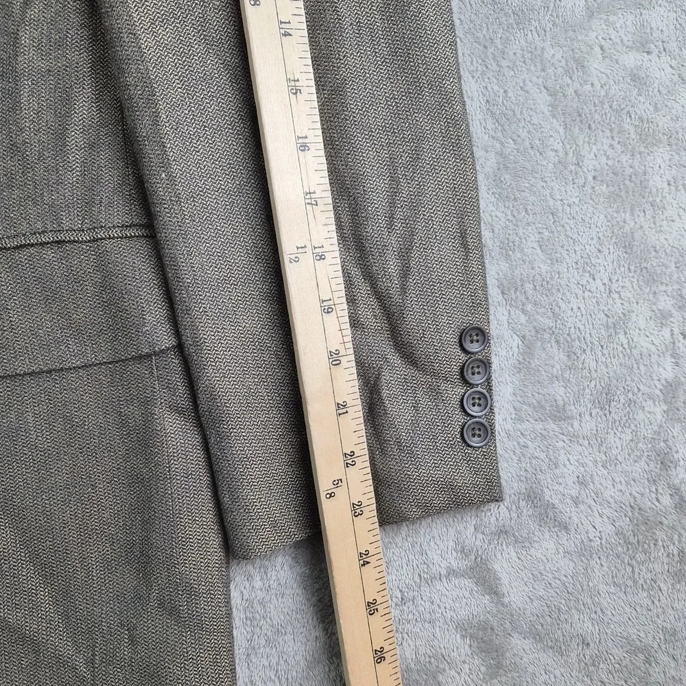 Oscar De la Renta Blazer Jacket 42 S Brown Silk Linen Wool 3 Buttons Sport Coat